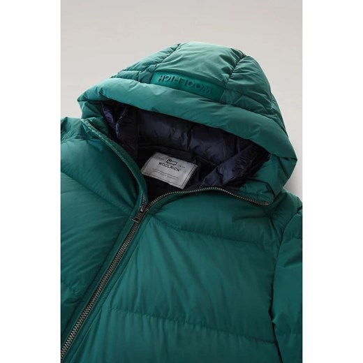Kurtka damska Woolrich miętowa krótka z kapturem 