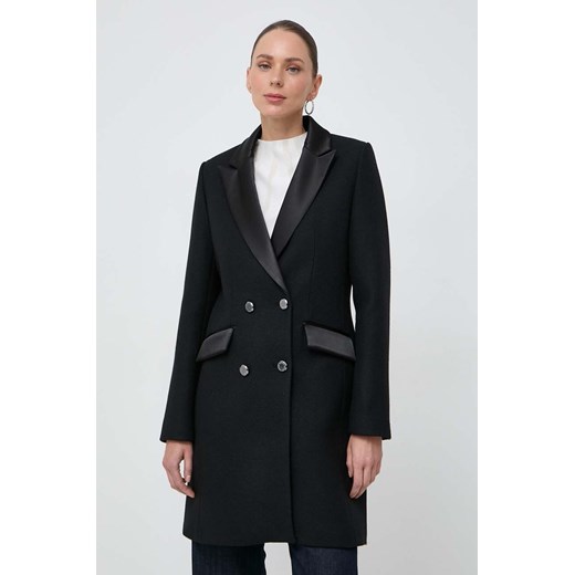 Morgan płaszcz wełniany kolor czarny przejściowy dwurzędowy ze sklepu ANSWEAR.com w kategorii Płaszcze damskie - zdjęcie 166374671