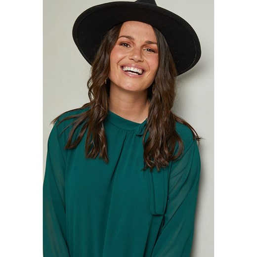 Curvy Lady bluzka damska z okrągłym dekoltem z długim rękawem 