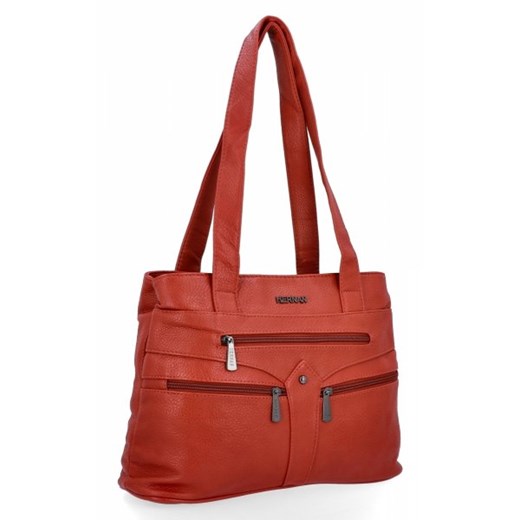 Torebka Damska typu Shopper Bag firmy Hernan Ciemno Pomarańczowa (kolory) ze sklepu torbs.pl w kategorii Torby Shopper bag - zdjęcie 166388250