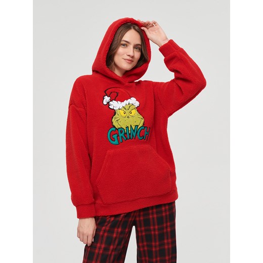 Czerwona bluza polarowa z kapturem Grinch House M House