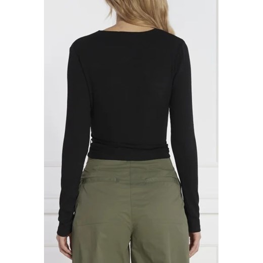 Bluzka damska Calvin Klein wiosenna czarna z długim rękawem 