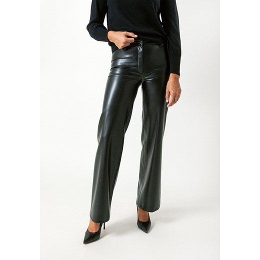 Czarne spodnie z ekoskóry ze sklepu Molton w kategorii Spodnie damskie - zdjęcie 166422103