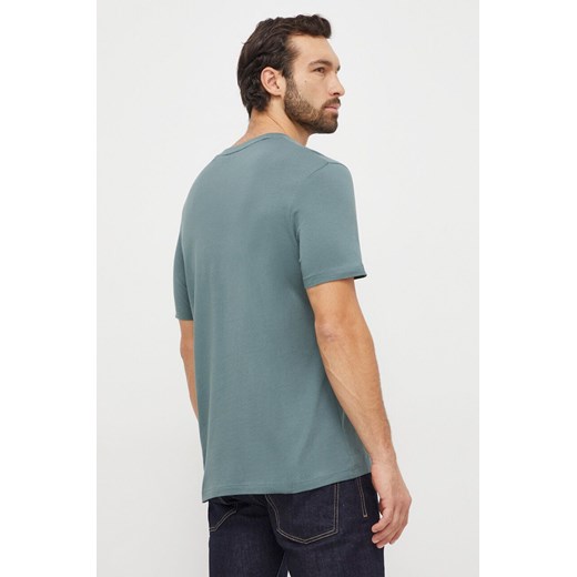 HUGO t-shirt bawełniany kolor zielony gładki XL ANSWEAR.com
