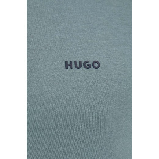 HUGO t-shirt bawełniany kolor zielony gładki XXL ANSWEAR.com