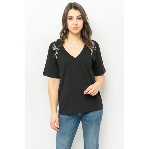 t-shirt damski pinko 100495 a0m7 czarny ze sklepu Royal Shop w kategorii Bluzki damskie - zdjęcie 166428241