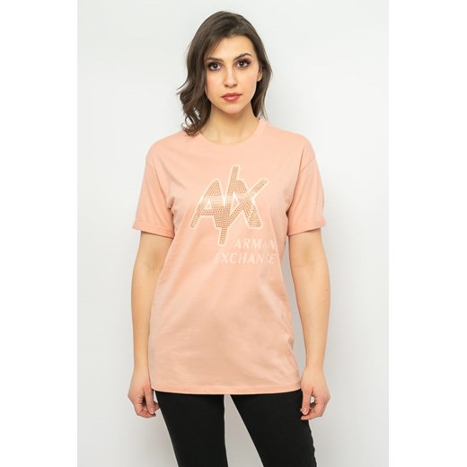t-shirt damski armani exchange 3rytec yj3rz różowy ze sklepu Royal Shop w kategorii Bluzki damskie - zdjęcie 166428320
