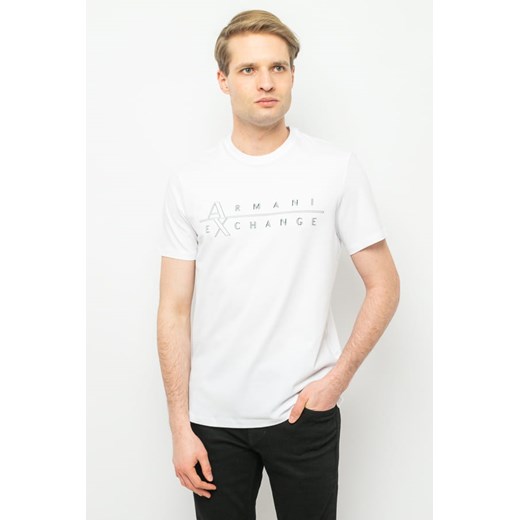 t-shirt męski armani exchange 3rztbr zjaaz biały ze sklepu Royal Shop w kategorii T-shirty męskie - zdjęcie 166428391