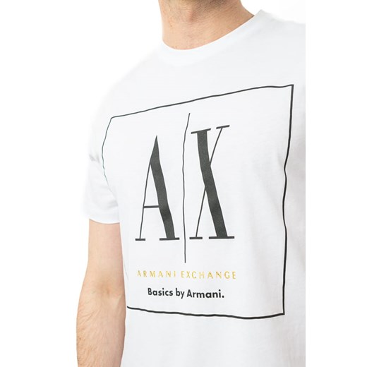 T-shirt męski Armani Exchange młodzieżowy biały na wiosnę 