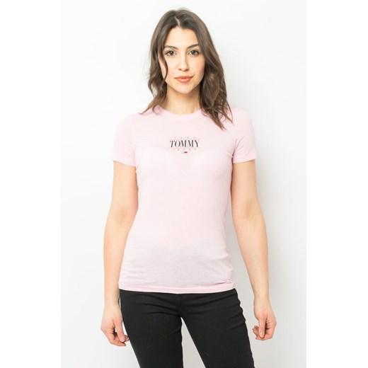 t-shirt damski tommy jeans różowy ze sklepu Royal Shop w kategorii Bluzki damskie - zdjęcie 166429043