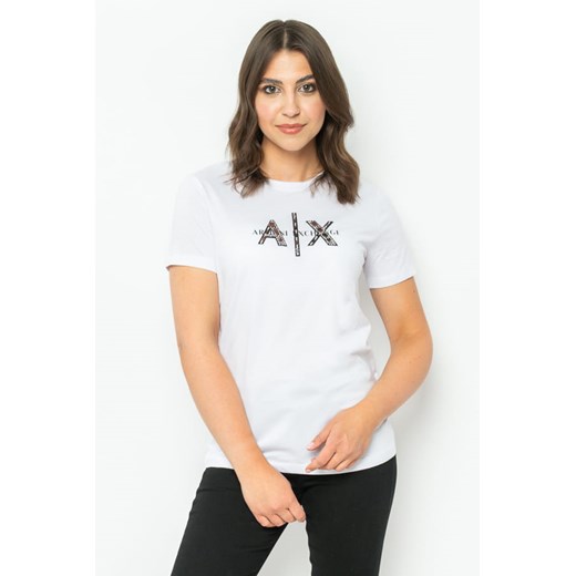 t-shirt damski armani exchange 3rytbq yjg3z biały ze sklepu Royal Shop w kategorii Bluzki damskie - zdjęcie 166430112