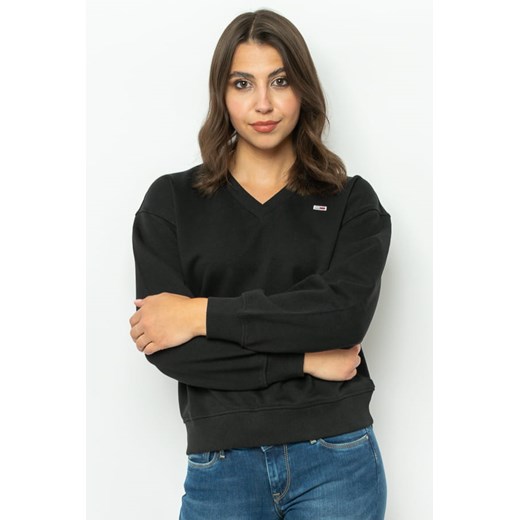 bluza damska tommy jeans dw0dw12725 czarna ze sklepu Royal Shop w kategorii Bluzy damskie - zdjęcie 166430132
