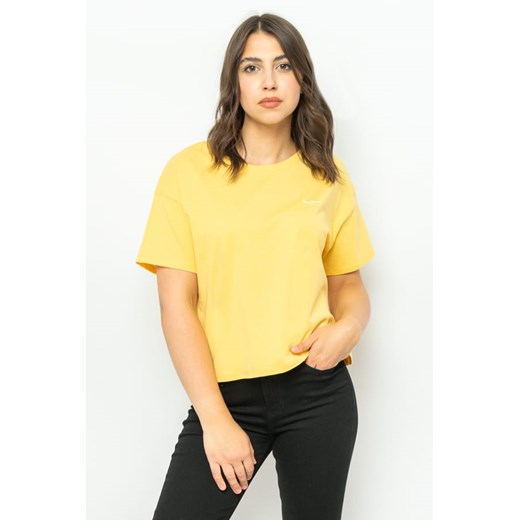 t-shirt damski pepe jeans pl505483 żółty ze sklepu Royal Shop w kategorii Bluzki damskie - zdjęcie 166430323
