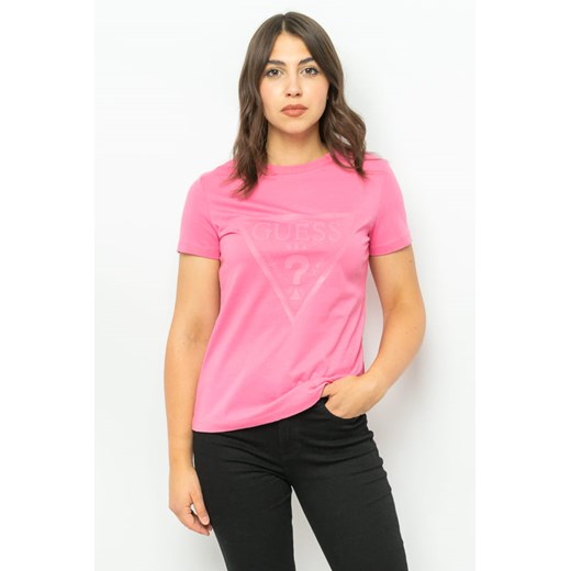 t-shirt damski guess v2yi07 k8hm0 różowy ze sklepu Royal Shop w kategorii Bluzki damskie - zdjęcie 166430351