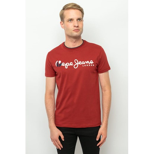 t-shirt męski pepe jeans pm508538 bordowy ze sklepu Royal Shop w kategorii T-shirty męskie - zdjęcie 166430464