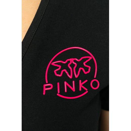 Bluzka damska Pinko z dekoltem v casual z krótkim rękawem 