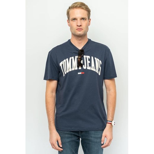 t-shirt męski tommy jeans xf0xf00878 granatowy ze sklepu Royal Shop w kategorii T-shirty męskie - zdjęcie 166431534