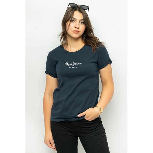 t-shirt damski pepe jeans pl505710 granatowy ze sklepu Royal Shop w kategorii Bluzki damskie - zdjęcie 166431711