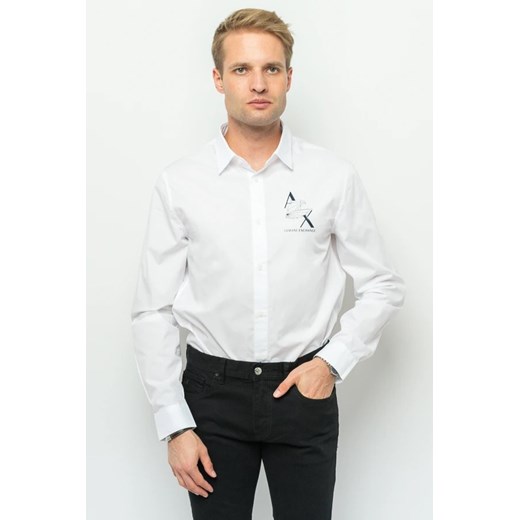 koszula męska armani exchange 6rzc06 znxlz biały ze sklepu Royal Shop w kategorii Koszule męskie - zdjęcie 166432074