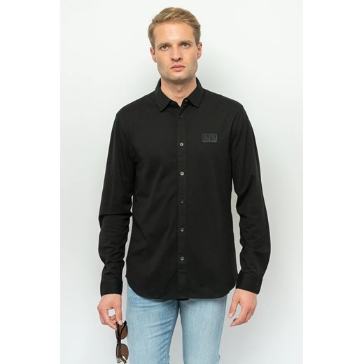koszula męska  armani exchange 6rzchj zjycz czarny ze sklepu Royal Shop w kategorii Koszule męskie - zdjęcie 166432084