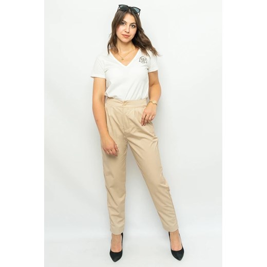 spodnie damskie tommy jeans dw0dw09736 beżowy ze sklepu Royal Shop w kategorii Spodnie damskie - zdjęcie 166432421