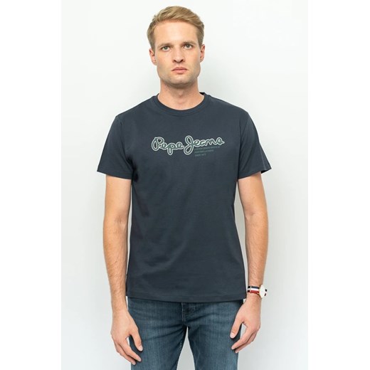 t-shirt męski  pepe jeans pm509126 granatowy ze sklepu Royal Shop w kategorii T-shirty męskie - zdjęcie 166432521