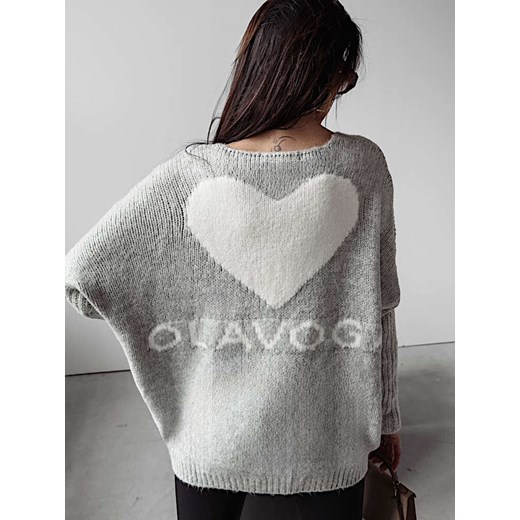 Sweter damski z dekoltem w serek 