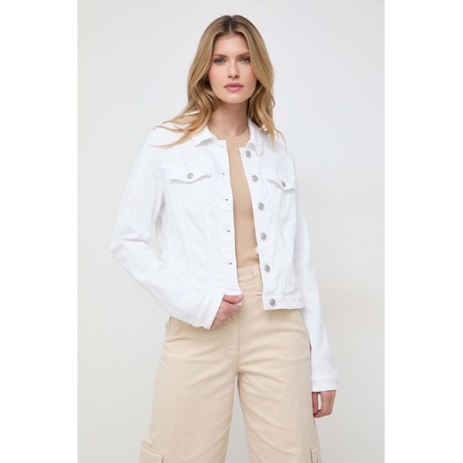 Guess kurtka jeansowa damska kolor biały przejściowa W2GN0E D3AF5 ze sklepu ANSWEAR.com w kategorii Kurtki damskie - zdjęcie 166434511
