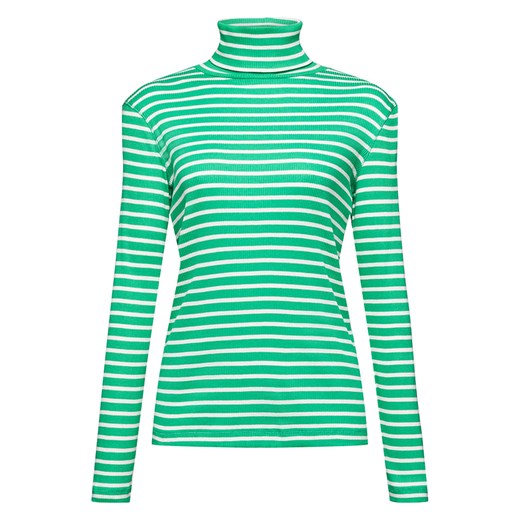 Bluzka damska Esprit z golfem zielona casual z długim rękawem bawełniana 