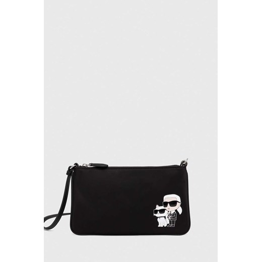 Karl Lagerfeld saszetka damska kolor czarny ze sklepu ANSWEAR.com w kategorii Kopertówki - zdjęcie 166436984