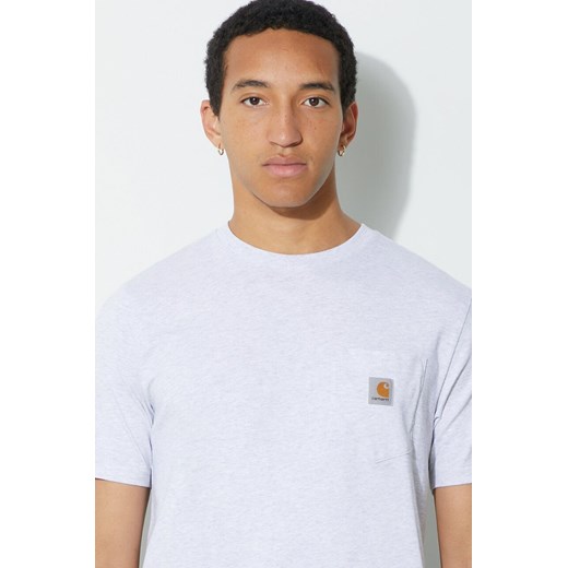 Carhartt WIP t-shirt bawełniany męski kolor szary melanżowy L wyprzedaż PRM