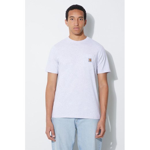 Carhartt WIP t-shirt bawełniany męski kolor szary melanżowy L promocja PRM