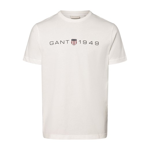Gant T-shirt męski Mężczyźni Bawełna écru nadruk ze sklepu vangraaf w kategorii T-shirty męskie - zdjęcie 166447463