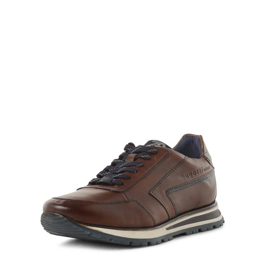 Bugatti Męskie tenisówki ze skóry Mężczyźni skóra koniakowy jednolity ze sklepu vangraaf w kategorii Buty sportowe męskie - zdjęcie 166447561