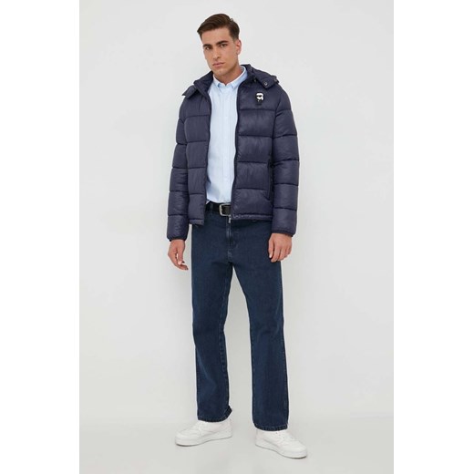 Lacoste koszula bawełniana męska kolor niebieski regular z kołnierzykiem Lacoste 40 ANSWEAR.com