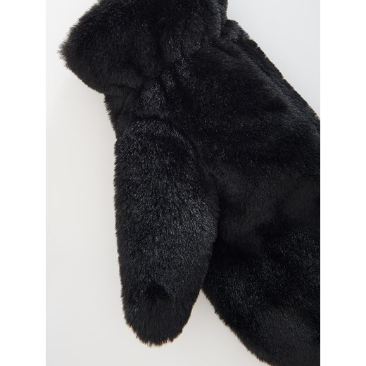 Reserved - Futrzane rękawiczki - czarny Reserved ONE SIZE Reserved