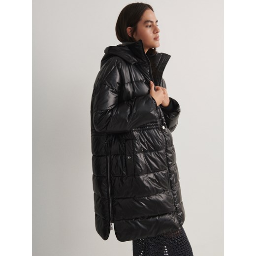 Reserved - Pikowany płaszcz - czarny Reserved S Reserved