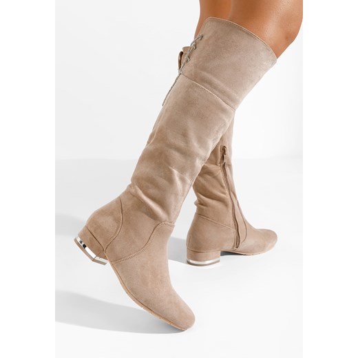 Khaki kozaki za kolano płaskie Kylie Zapatos 36 Zapatos