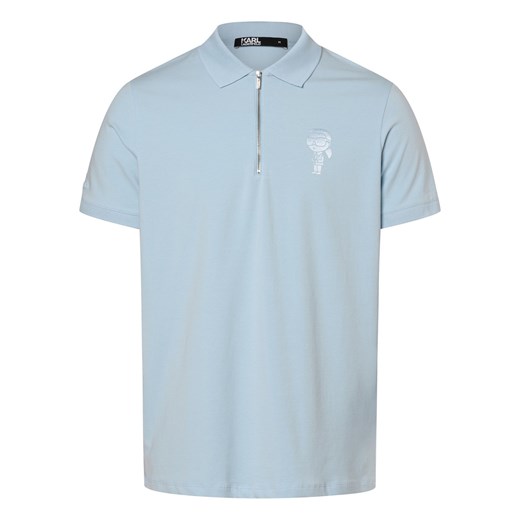 KARL LAGERFELD Męska koszulka polo Mężczyźni Bawełna jasnoniebieski jednolity ze sklepu vangraaf w kategorii T-shirty męskie - zdjęcie 166465363