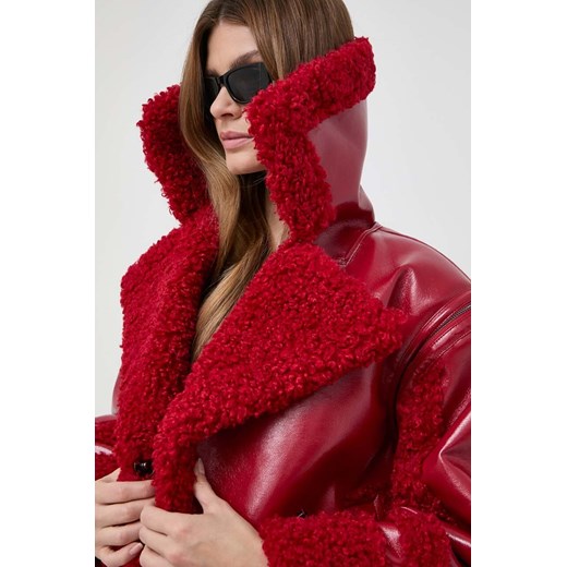 Karl Lagerfeld kurtka damska kolor czerwony przejściowa oversize Karl Lagerfeld XS ANSWEAR.com