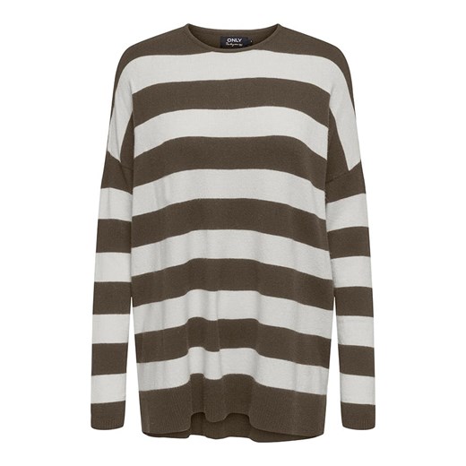 ONLY Sweter w kolorze kremowo-ciemnobrązowym S okazyjna cena Limango Polska