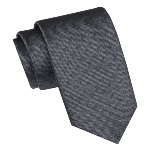 Angelo di Monti - Krawat Męski - Grafitowy, Drobny Wzór KRADM2082 ze sklepu JegoSzafa.pl w kategorii Krawaty - zdjęcie 166472541