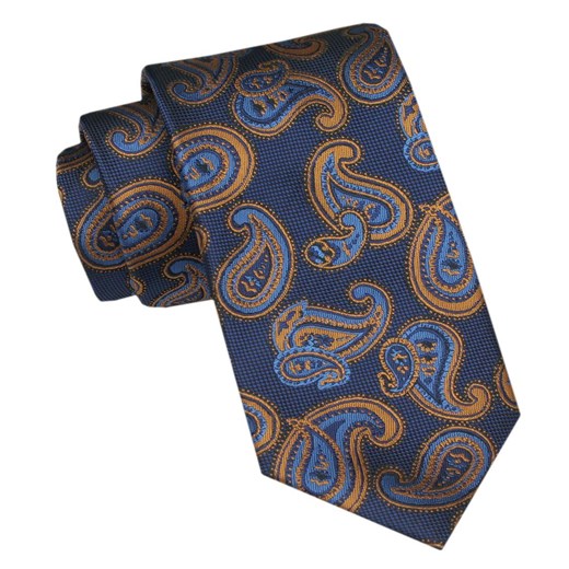 Angelo di Monti - Krawat Męski - Granatowy w Duże Paisley KRADM2084 ze sklepu JegoSzafa.pl w kategorii Krawaty - zdjęcie 166472543
