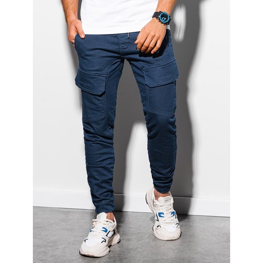 Spodnie męskie joggery - jeansowe P925 M okazja ombre