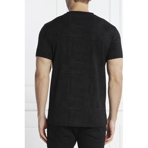 T-shirt męski Karl Lagerfeld czarny z bawełny z krótkim rękawem casual