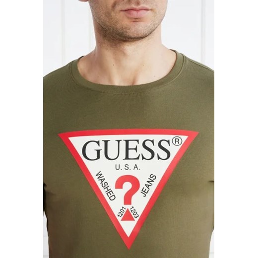 T-shirt męski Guess zielony na wiosnę