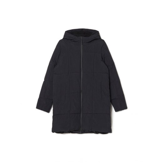 Cropp - Długi czarny płaszcz puffer - czarny ze sklepu Cropp w kategorii Parki damskie - zdjęcie 166482343
