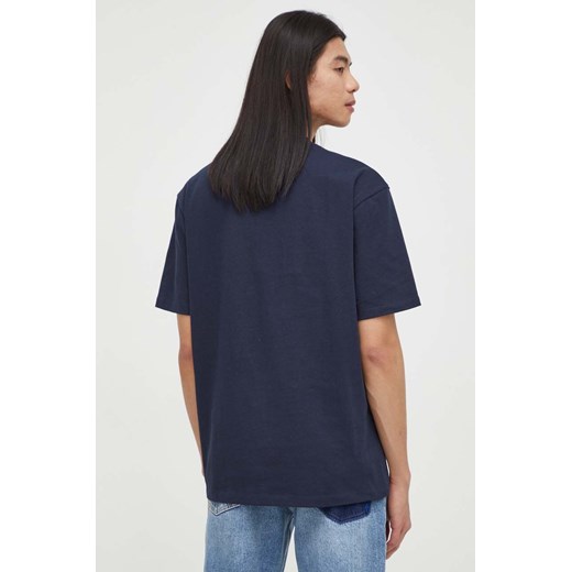 HUGO t-shirt bawełniany męski kolor niebieski gładki XS ANSWEAR.com