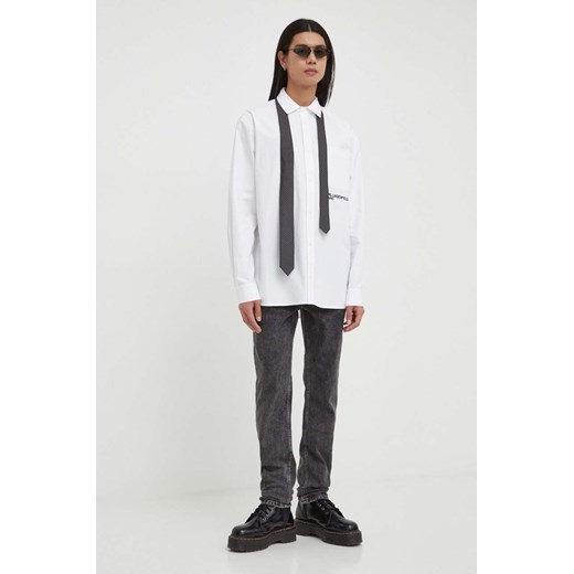 Karl Lagerfeld Jeans koszula bawełniana męska kolor biały regular z kołnierzykiem klasycznym ze sklepu ANSWEAR.com w kategorii Koszule męskie - zdjęcie 166485472