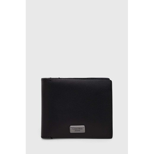 Calvin Klein Jeans portfel skórzany męski kolor czarny ze sklepu ANSWEAR.com w kategorii Portfele męskie - zdjęcie 166485670